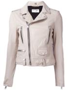 Saint Laurent Classic Biker Jacket, Women's, Size: 38, Pink/purple, Lamb Skin/cupro/cotton