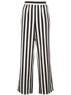 Alice+olivia Striped High-waist Trousers - Black