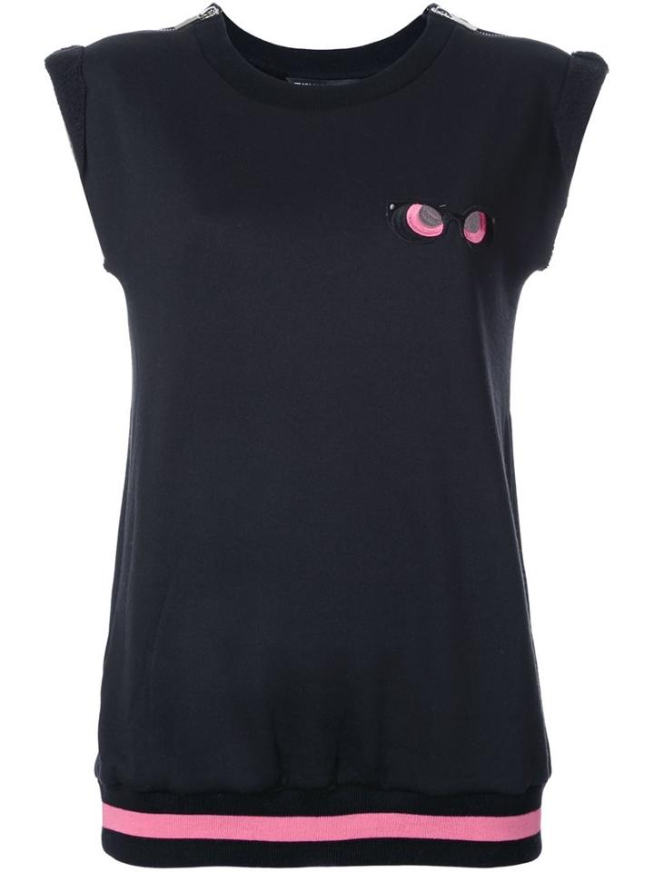 Thomas Wylde Sleeveless Top, Women's, Size: Large, Black, Cotton/modal/polyester