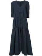 Irene Long Gingham Dress - Blue