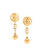 Chanel Pre-owned 1995 Cc Bell Motif Earrings - Gold