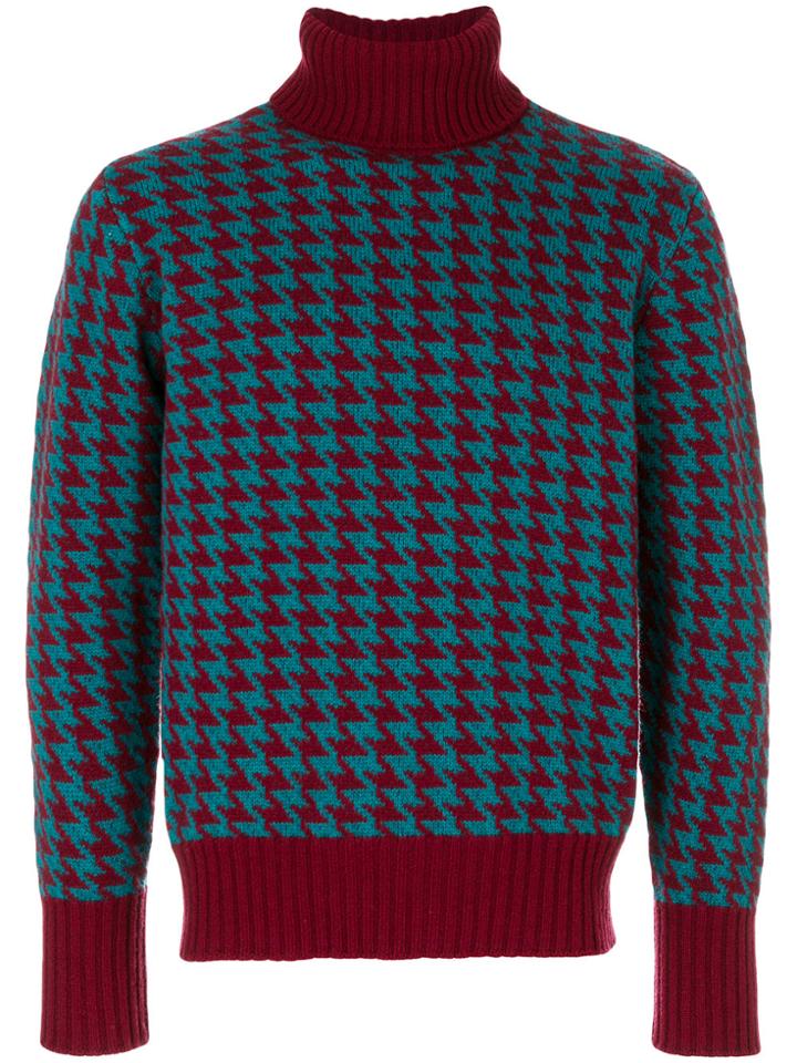 Doppiaa Graphic Turtle Neck Jumper - Multicolour