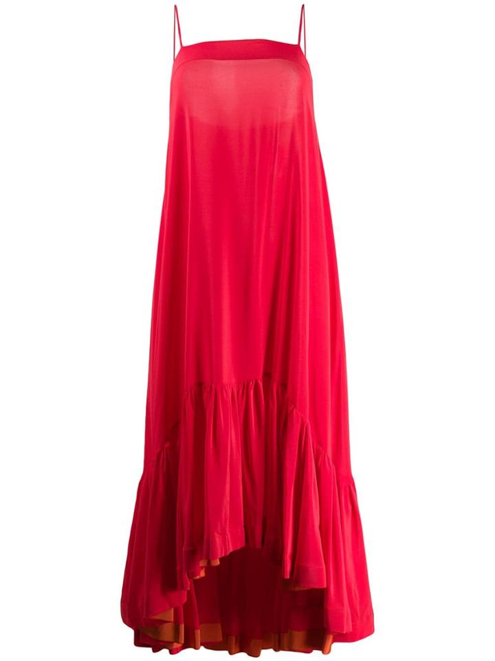 Gianluca Capannolo Ruffled Hem Dress - Red
