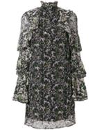 Giuseppe Di Morabito Floral Print Frill Trim Dress - Black