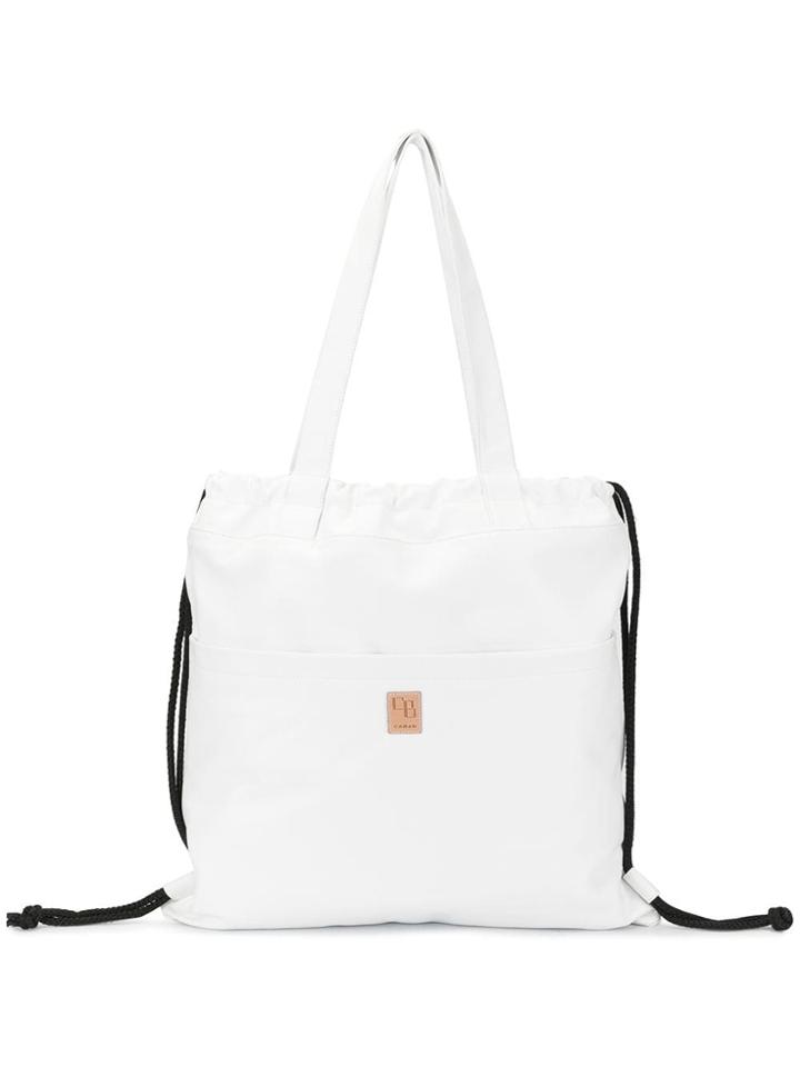 Caban Drawstring Tote - White