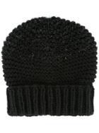 0711 Fuzzy Knit Beanie - Black