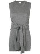 Chloé Knot-detail Sleeveless Knitted Top - Grey