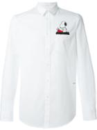 Iceberg Snoopy Pocket Shirt, Men's, Size: S, White, Cotton/spandex/elastane