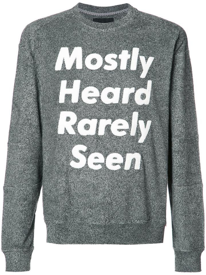 Mostly Heard Rarely Seen Logo Print Sweatshirt, Size: Xl, Grey, Cotton/polyester