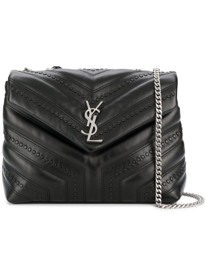 Saint Laurent Textured Loulou Bag - Black