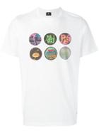 Ps By Paul Smith 'badges' Print T-shirt, Men's, Size: Xxl, White, Organic Cotton
