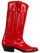 Golden Goose Deluxe Brand Stitched Cowboy Boots - Red