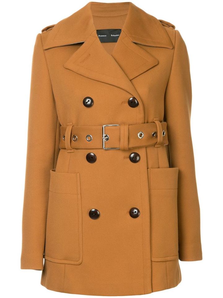 Proenza Schouler Double Breasted Short Coat - Brown