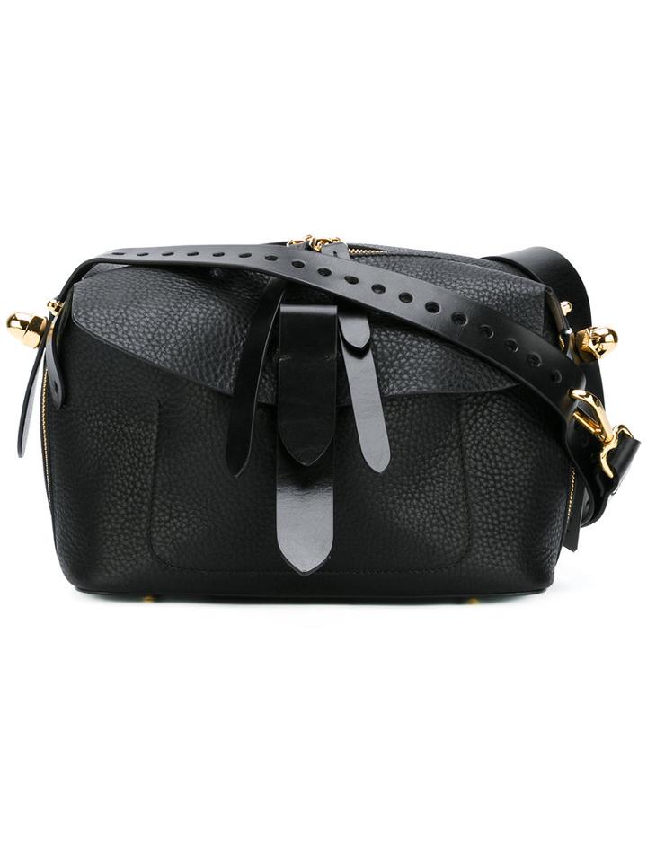 Pugnetti Parma Shoulder Bag, Women's, Black, Calf Leather