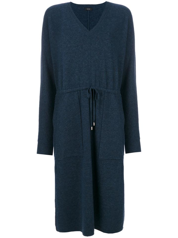Joseph V-neck Dress - Blue