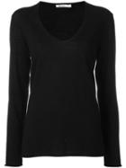 T By Alexander Wang Scoop Neck Sweatshirt, Women's, Size: Xs, Black, Merino