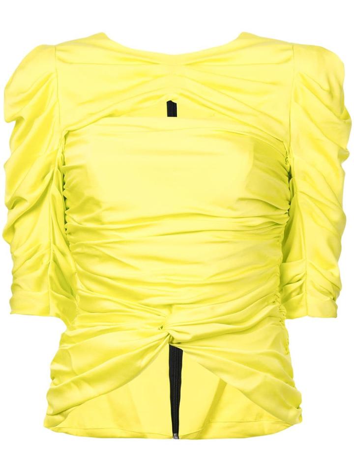 Vionnet Ruched Detail Blouse - Yellow & Orange