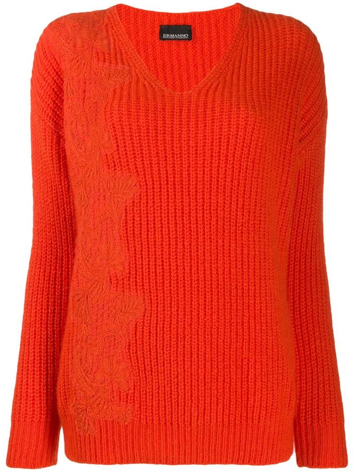 Ermanno Ermanno Lace Applique Jumper - Orange