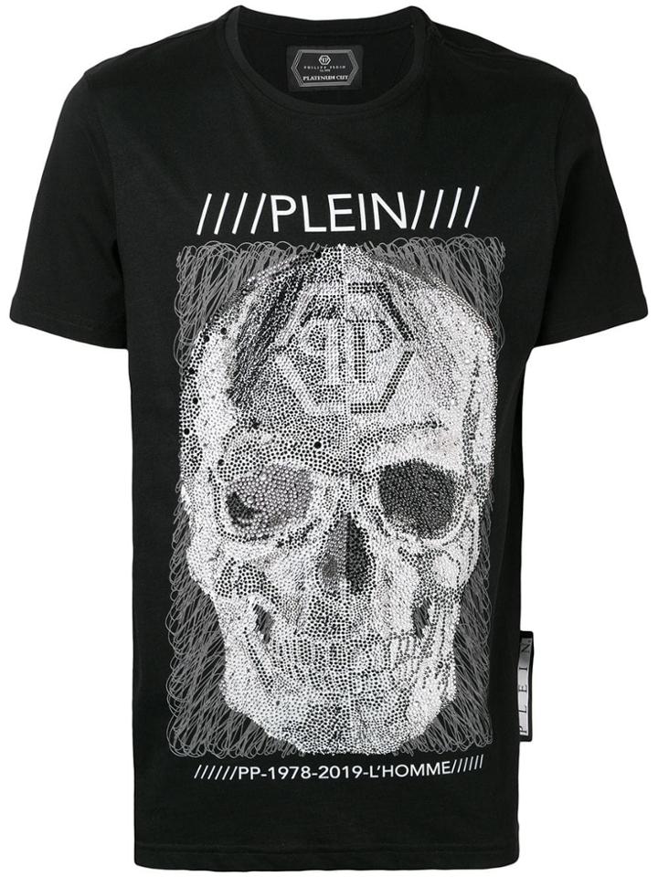 Philipp Plein Crystal Skull Embellished T-shirt - Black