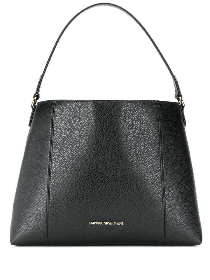 Emporio Armani Logo Hobo Shoulder Bag - Black