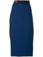 Fendi High Waisted Fitted Skirt - Blue
