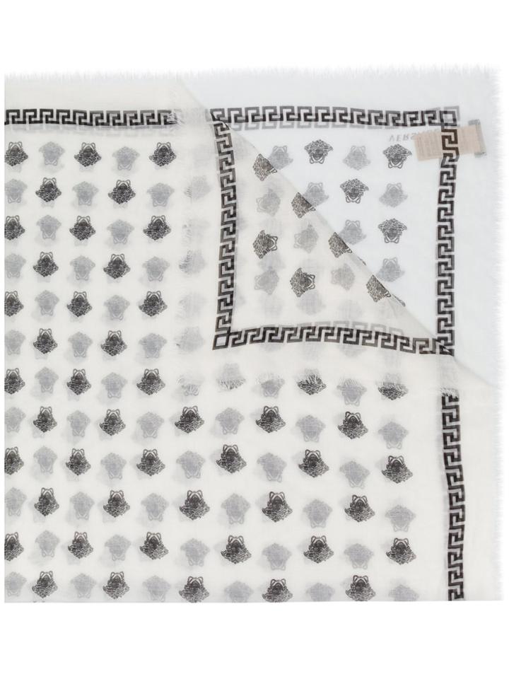 Versace Medusa Motif Scarf - White