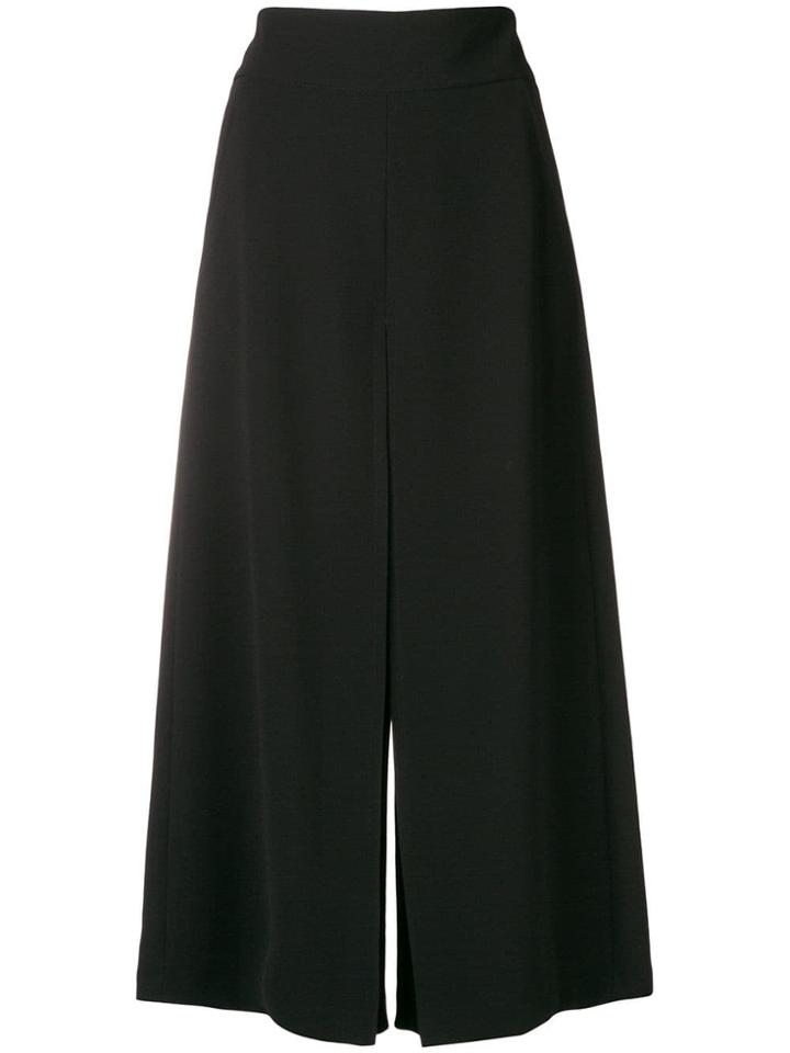 L'autre Chose Cropped Wide Trousers - Black