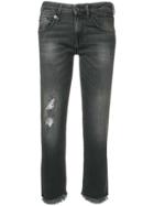 R13 Distressed Cropped Jeans - Black