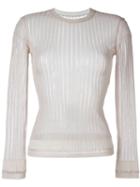 Alaïa Vintage Sheer Ribbed Jumper, Women's, Size: Small, Nude/neutrals