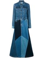 Diesel Black Gold Long Patchwork Denim Dress - Blue