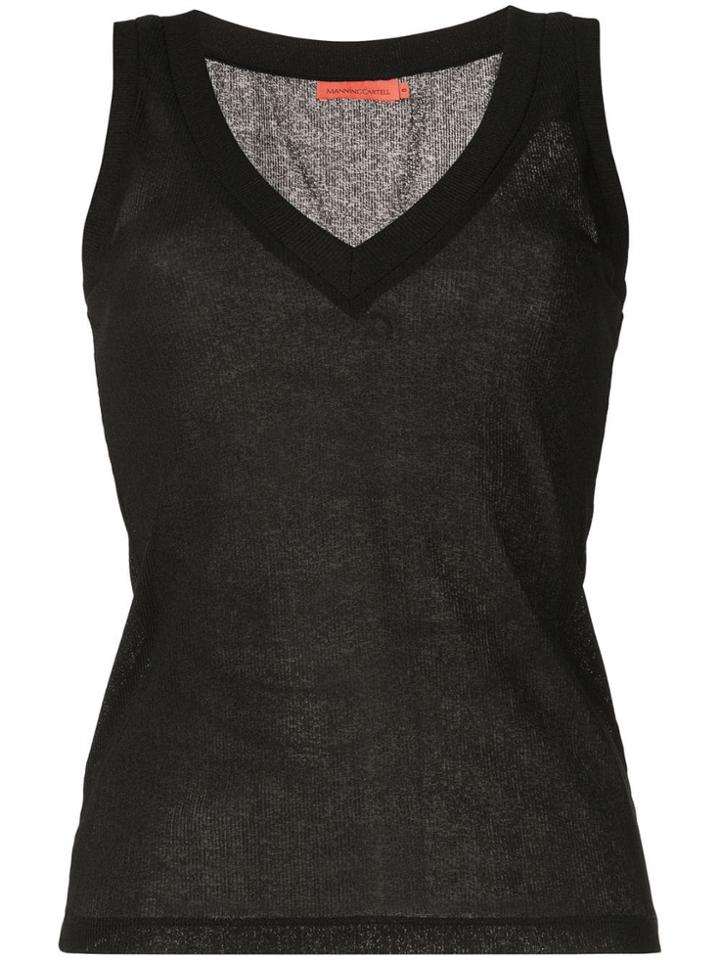 Manning Cartell V-neck Tank Top - Black