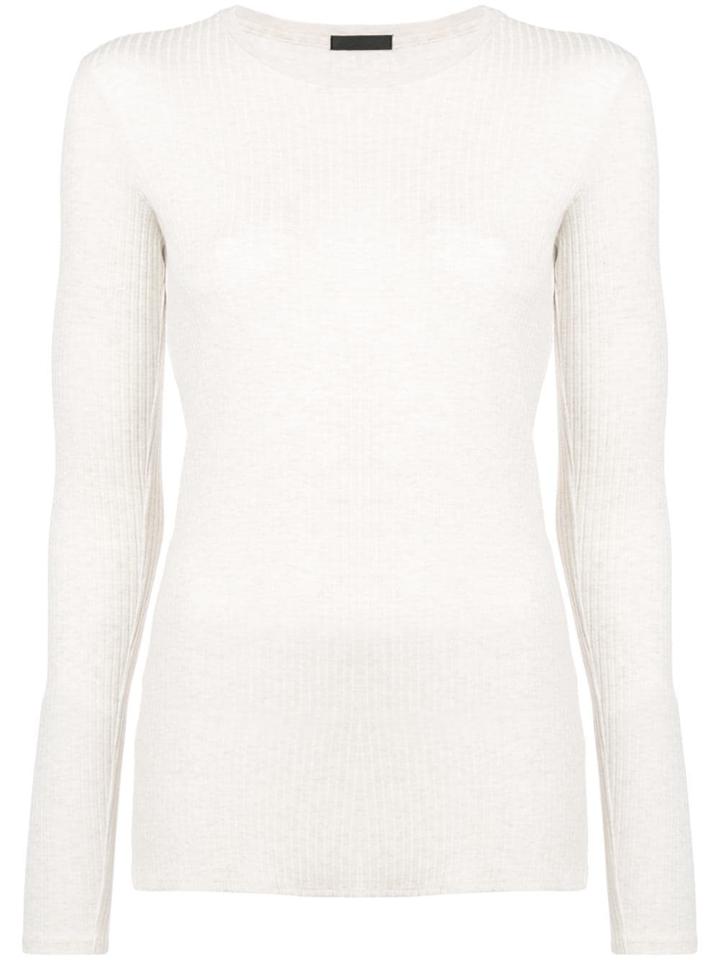 Atm Anthony Thomas Melillo Ribbed Fitted Top - Nude & Neutrals