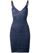 Kenzo Metallic Textured Knit Dress, Women's, Size: Medium, Blue, Polyester/viscose/metallized Polyester