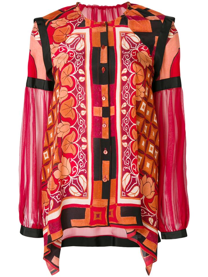 Alberta Ferretti Buttoned Blouse - Red