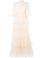 Carolina Herrera - Embroidered Tulle Trench Gown - Women - Silk/nylon - 2, Pink/purple, Silk/nylon