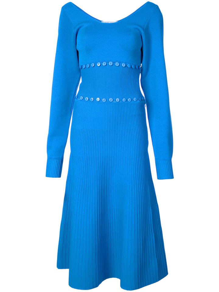 Prabal Gurung Scoop Neck Convertible Knitted Dress - Blue