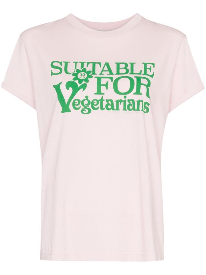 Stella Mccartney Suitable For Vegetarians Print T-shirt - Pink