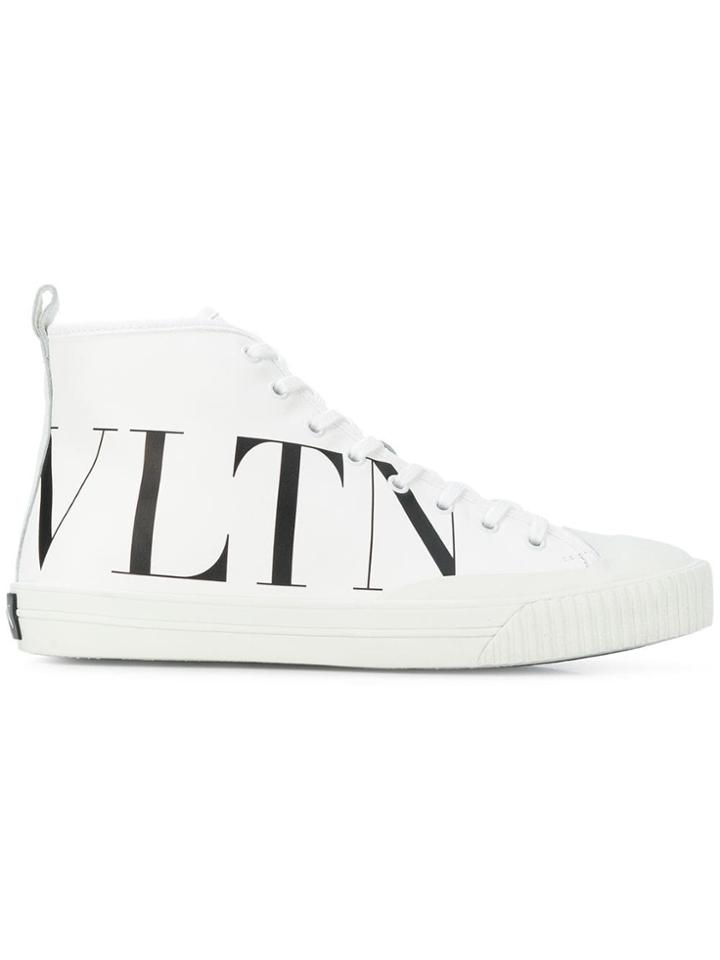 Valentino Side-printed Logo Sneakers - White