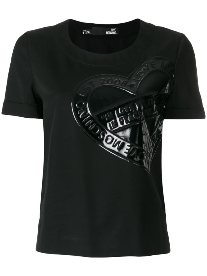 Love Moschino Branded Heart T-shirt - Black