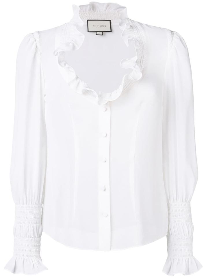 Alexis Ruffle Trim Shirt - White