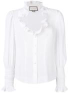 Alexis Ruffle Trim Shirt - White