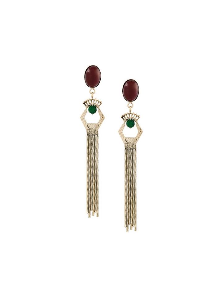 Iosselliani 'anubian Jewels' Fringed Earrings, Women's, Metallic