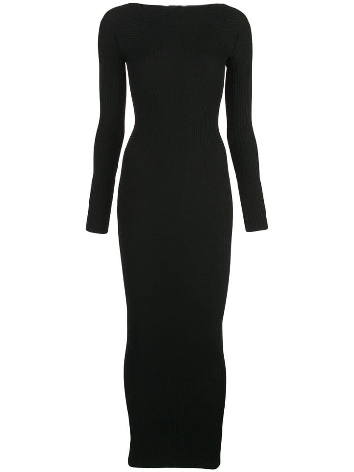 Alexander Wang Moving Ribbed Knit Dress - Black