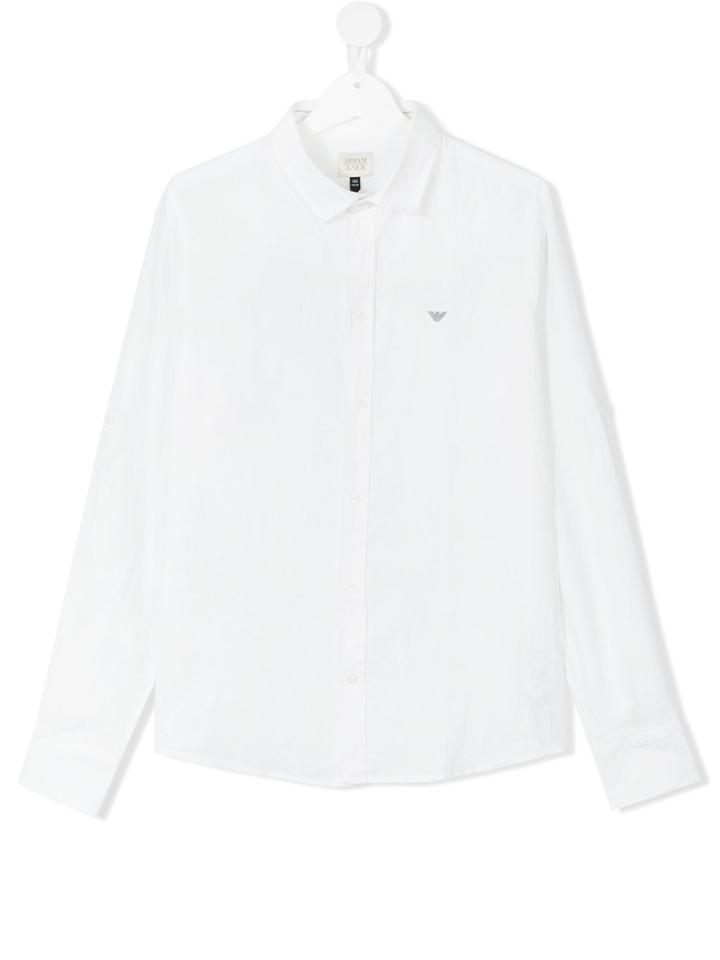 Armani Junior Logo Chest Print Shirt - White