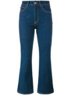 Attico Rosa Cropped Flared Jeans, Women's, Size: 2, Blue, Cotton