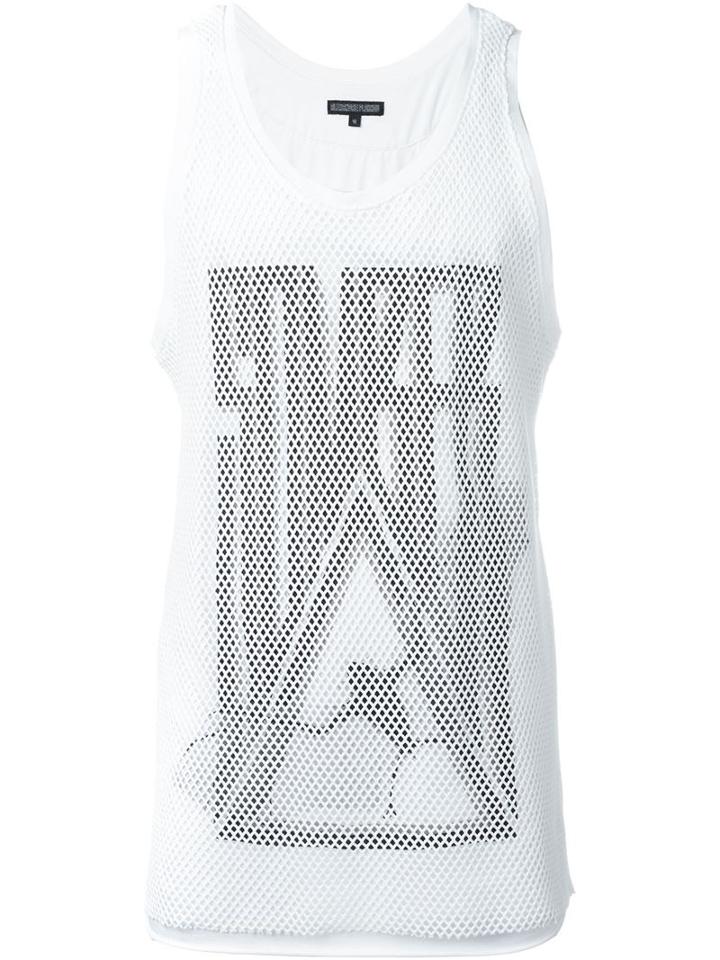 Alexandre Plokhov Mesh Overlay 'somber' Logo Tank Top