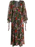 Ainea V-neck Floral Dress - Blue