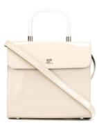 Courrèges Square Flap Shoulder Bag, Women's, Nude/neutrals