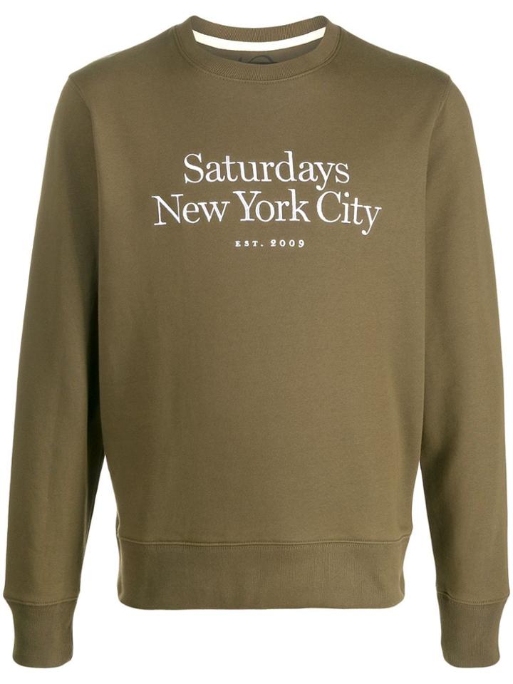 Saturdays Nyc Bowery Miller Standard Logo Sweatshirt - Green