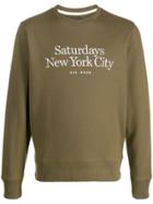 Saturdays Nyc Bowery Miller Standard Logo Sweatshirt - Green